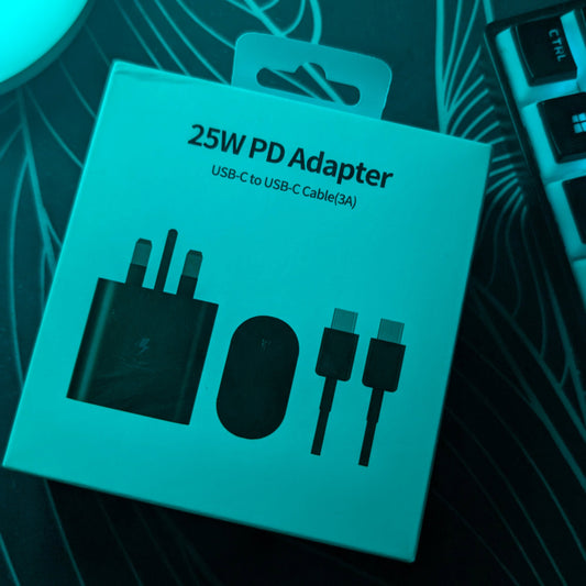 Power Pal 🔌┃Samsung Charger 2 in 1 UK 25W + C-C 1M 3A Cable